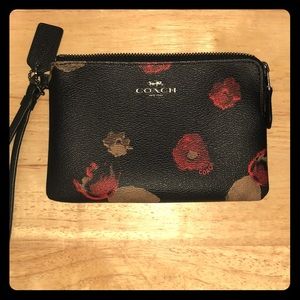 black floral coach wristlet